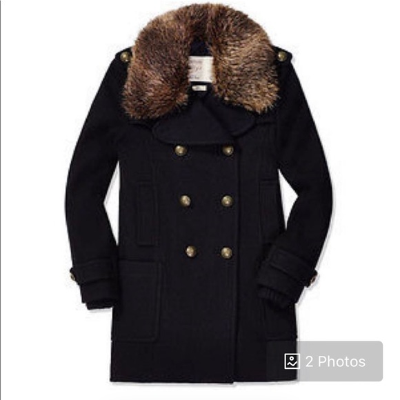 Aritzia Community | Cadet Military Style Wool Peacoat | Black | XS - Picture 2 of 9